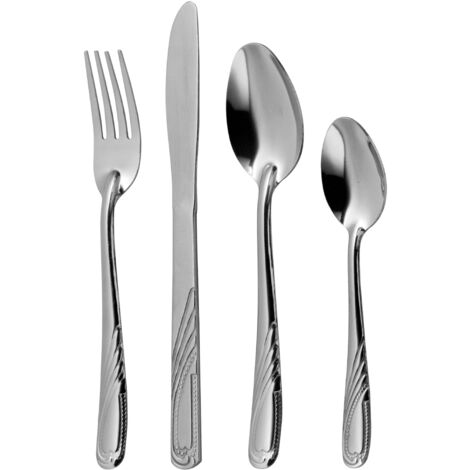 Interiors by Premier 16 Piece Stainless Steel Cutlery Set, Robust Silverware Cutlery Set , Modern Cutlery Set for Kitchen, Home