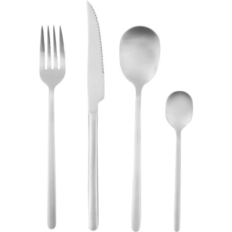 Interiors by Premier 16Pc Cutlery Set, Elegant Silverware Cutlery Set, Modern Stainless Steel Cutlery Set with Rounded Handles