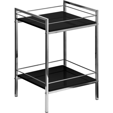 Interiors by Premier 2 Tier Black High Gloss Shelf Unit, Modern Black Shelving Unit, Open Design Small Shelving Unit, Storage Unit