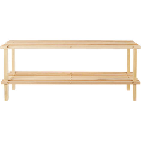 Interiors by Premier 2 Tier Cedar Wood Shoe Rack, Under Stairs Shoe Storage Solution, Wooden Shoe Stand for Home, Office