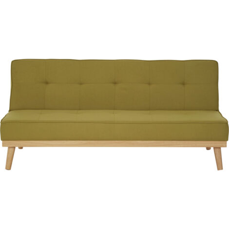 Interiors by Premier 3 Seat Green Sofa Bed, Comfy Padded Velvet Seat, Built to Last Bedroom Sofa, Easy to Clean Lounge Sofa