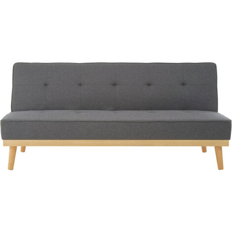 Interiors by Premier 3 Seat Grey Sofa Bed, Comfy Padded Velvet Seat, Built to Last Bedroom Sofa, Easy to Clean Lounge Sofa