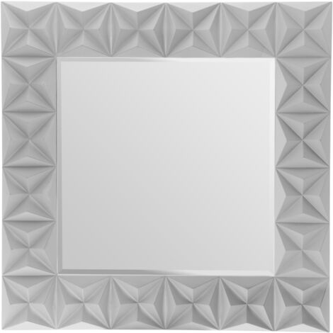 Interiors by Premier 3D Effect Wall Mirror with Grey High Gloss, Easy to Clean Bedroom Wall Mirror, High-quality Decor Mirror
