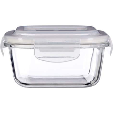 Interiors by Premier 520ml Square Food Storage Container, BPA-Free PP White Lid Kitchen Food Storage Container, Food Containers