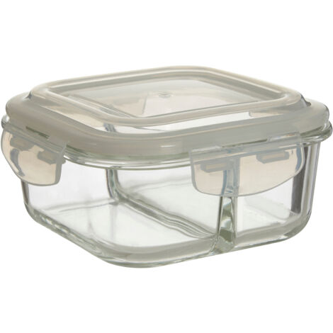 Interiors by Premier 800ml Square Food Storage Container, BPA-Free PP White Lid Kitchen Food Storage Container, Food Containers
