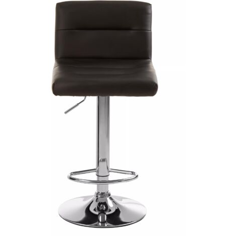 Interiors By Premier Adjustable Height Black Seat Bar Stool With Chrome Base, Comfortable Bar Chair, Sleek Modern Bar Stool