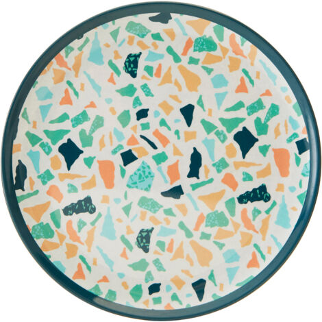 Interiors by Premier Assorted Terrazzo Side Plate, Durably Constructed Round Plate, Patterned Plate, Sturdy Picnic Plate