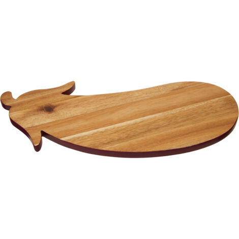 Interiors by Premier Aubergine Design Chopping Board with Brown Edge, Acacia Wood Cutting Board For Kitchen, Wood Chopping Board