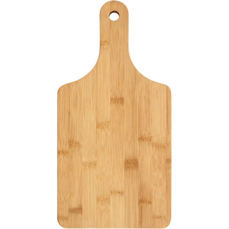 Interiors by Premier Bamboo Wood Chopping Board, Natural Wod Padle Board With Tapered Handle For Kitchen, Wood Chopping Board