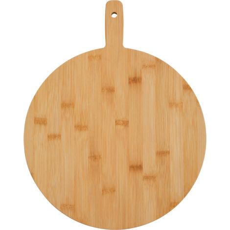Interiors by Premier Bamboo Wood Chopping Board, Natural Wood Round Chopping Board For Kitchen Counter Top, Wood Chopping Board