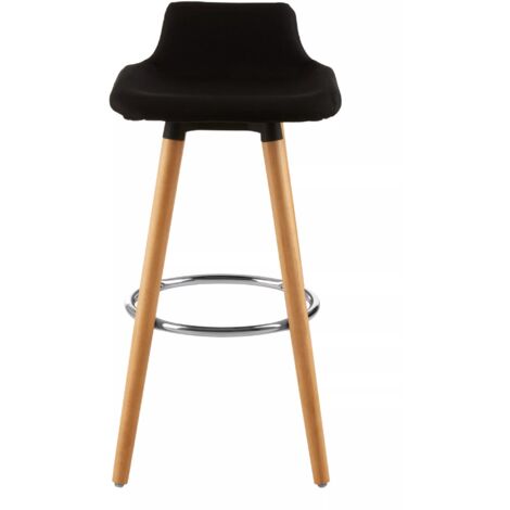Interiors by Premier Black Bar Stool, Comfortable Seating Breakfast Bar Stool, Space-Saver Kitchen Stool, Easy to Clean Stool