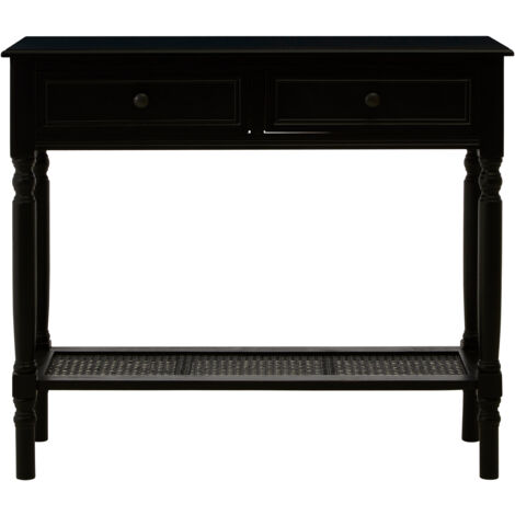 Interiors by Premier Black Console Table for Hallway, Pine Wood Table for Home Décor, Wood Table with 2 Drawers for Office