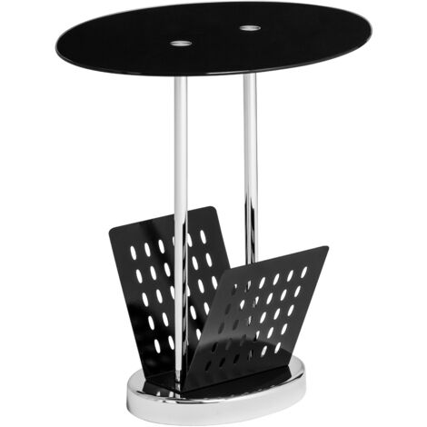 Interiors by Premier Black Glass Side Table, Tempered Glass Side Table, Black Side Table, Side Table For Living Room and Hallway