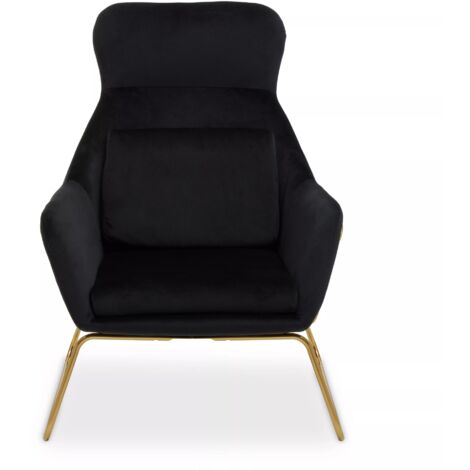 Interiors by Premier Black Velvet Armchair, Easy Care Velvet Accent Armchair, Indoor Dining with Velvet Bedroom chair