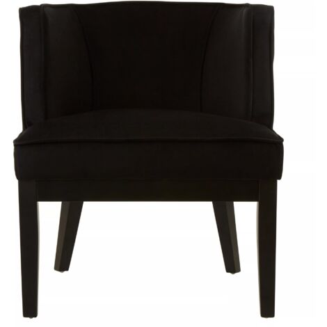 Interiors by Premier Black Velvet Chair, Supportive Backrest Lounge Chair, Easy to Clean Velvet Accent Chair, Space-Saving Small Chair
