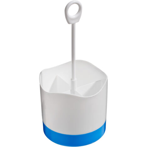 Interiors by Premier Blue & White Plastic Cutlery Caddy, Cutlery Caddy with 4 Compartment, Cutlery Drainer with Hanging Loop