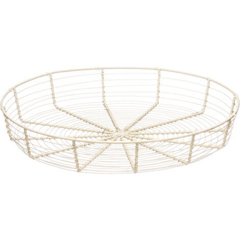 Interiors By Premier Chic Cream Wire Bread Basket, Rustic Design Wire Bread Basket For Dining Table, Durable Round Wire Basket