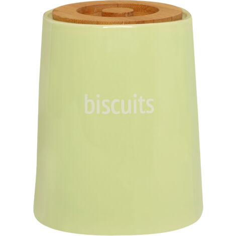 Interiors By Premier Chic Design Green Ceramic Biscuit Canister, Functional Design Canister, Durable Canister For Ingredients