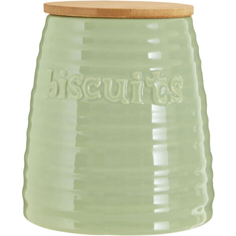 Interiors By Premier Chic Design Green Dolomite Biscuit Canister, Stylish Canister, Durable Canister For Storing Ingredients