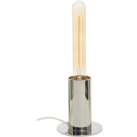 Interiors by Premier Chrome Finish Table Lamp, Easy to Assemble Bedside Table Light, Eco-friendly Lamp for Table Living Room