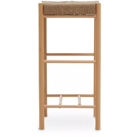 Interiors by Premier Comfortable Natural Wood Bar Stool, Intricately Handwoven  Counter Stool, Easy To Maintain Lounge Stool