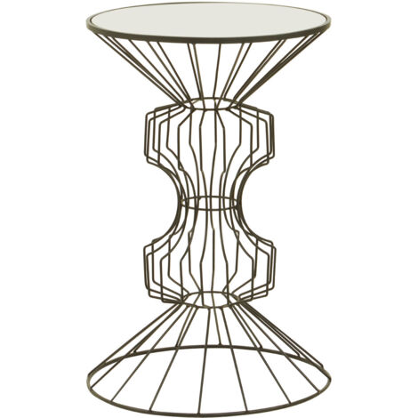 Interiors By Premier Compact Black Finish Table, Practical Side Table By Couch For Livingroom, Mirrored Top Small Lounge Table