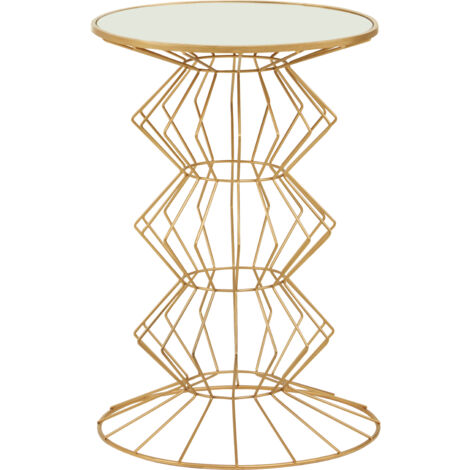 Interiors By Premier Compact Gold Finish Frame Table, Practical Side Table For Livingroom, Mirrored Top Small Lounge Table
