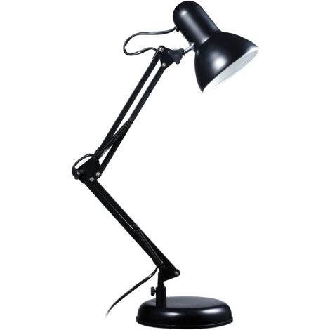 Interiors by Premier Comtemporary Black Desk Lamp, Modern And Timeless Design Bedside Table Light, Sleek Lamp On Livingroom Table