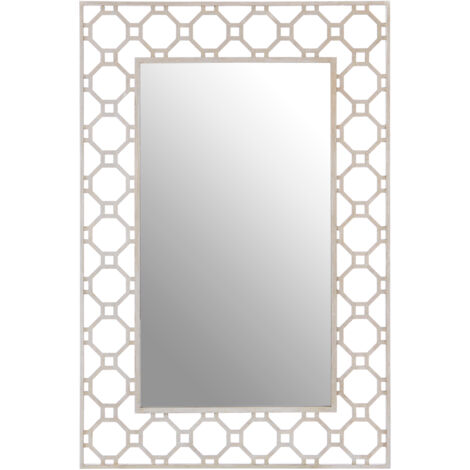 Interiors by Premier Contemporary Design Arabesque Wall Mirror, Reflective Rectangular Frame New Mirrors, Metallic Accent Mirror