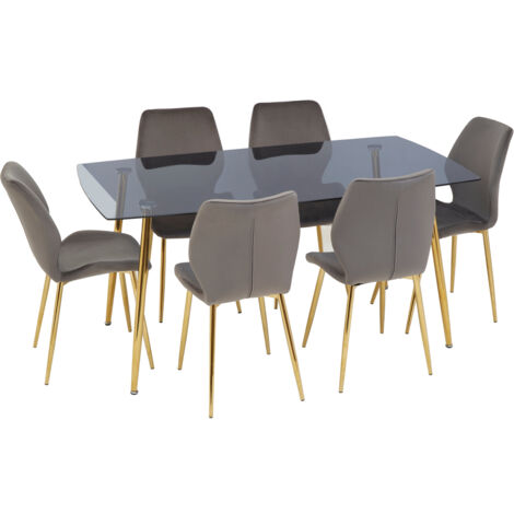 Interiors By Premier Contemporary Grey Rectangular Dining Set, Space Saving Design Dining Set, Durable Small Dining Set For House