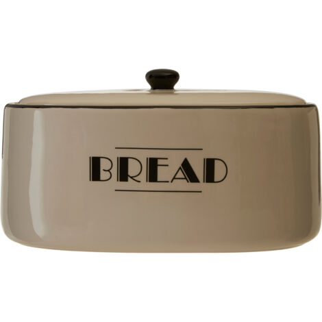 Interiors By Premier Cream Dolomite Bread Bin With Decorative Trim & Knob Handle,Modern Bread Storage Container For Gifting