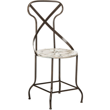 Interiors by Premier Cream Metal Chair, Exquisite Metal Dining Chair, Relaxing Footrest Metal Dining Chair