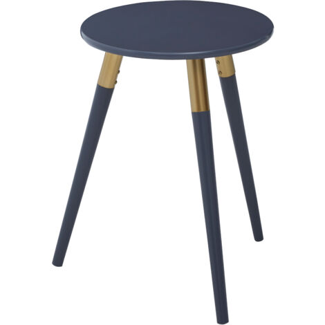 Interiors by Premier Dark Grey Side Table, Triangular Small End Table, Long Lasting Rounded Top Coffee Table for Indoor, Outdoor