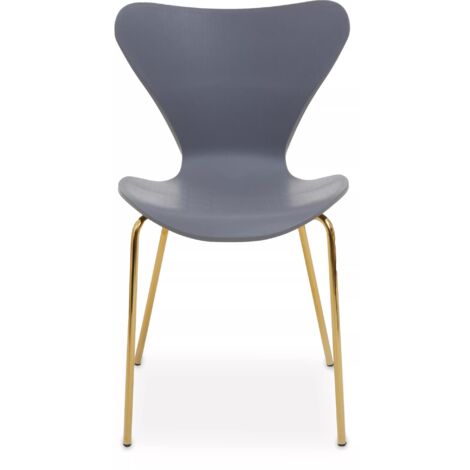 Interiors by Premier Dining Chair with Grey Seat, Space-Saving Dining Accent Chair, Easy to Clean Bedroom Chair