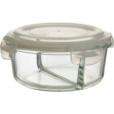 Interiors by Premier Durable 950ml Glass Container, Two Compartments House Spice Jars, Airtight Food Organizer For Kitchen