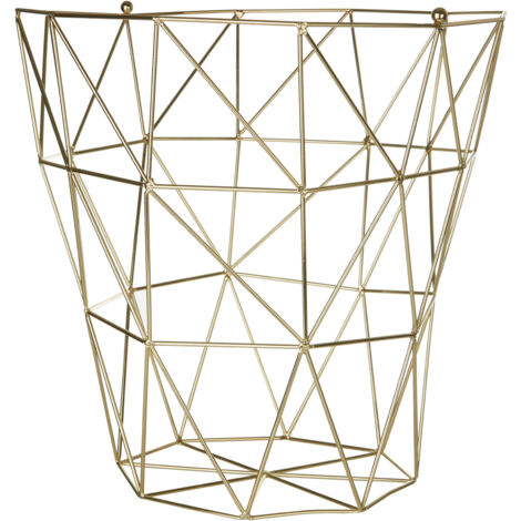 Interiors By Premier Durable Gold Finish Tall Storage Basket, Functional Storage Basket For Kitchen, Stylish Decorative Basket