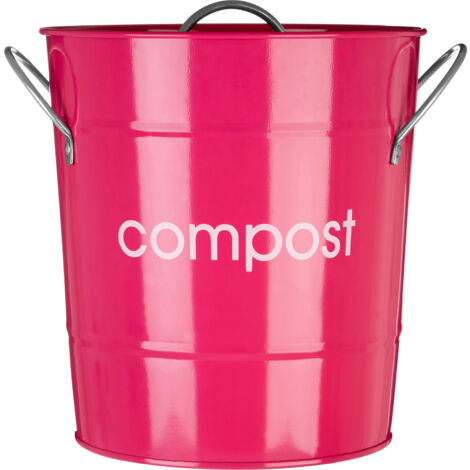 Interiors By Premier Durable Hot Pink Compost Bin, Attractive Look Compost Bin For Kitchen, Convenient Kitchen Compost Bin