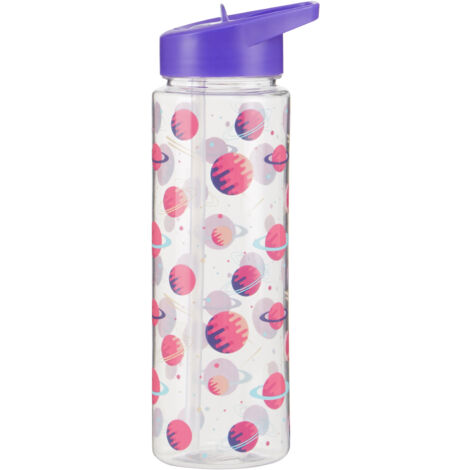 Interiors by Premier Durable Purple Space Water Bottle, Portable Spout Lock Bottle, Robust PP Plastic Transparent Outer Bottle