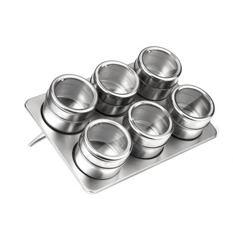 Interiors By Premier Durable Spice Jars Tray With Oblong Tray, Magnetic Spice Jars Tray For Kitchen, Durable Tray With Clear Lid