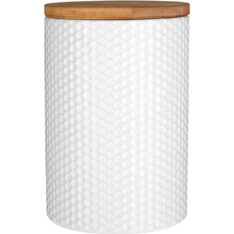 Interiors By Premier Durable White Hex Canister, Practical Design Kitchen Canister For Ingredients, Stainless Steel Canister