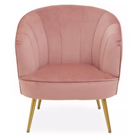 Interiors by Premier Durable Yolanda Pink Velvet Chair, Exquisite & Cozy Desk Chair Pink Velvet, Easy to Clean Pink Velvet Chair