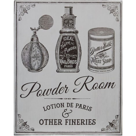 Interiors By Premier Durably Constructed Powder Room Wall Plaque, Compact Wall Art, Lightweight Home Decoration Poster