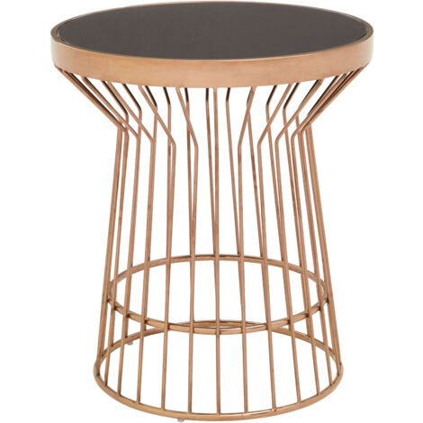 Interiors by Premier Elegant Copper Finish Round Side Table, Durable Side Table By Couch, Contemporary Sleek Corner table