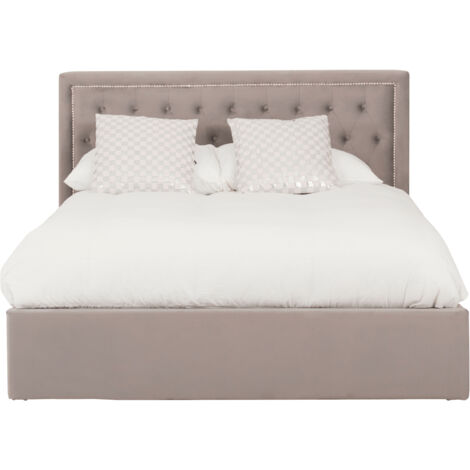 Interiors By Premier Elegant Kingsize Ottoman Bed, Practical Velvet Upholstered Bed For Bedroom, Compact Diamont Tufted Bed