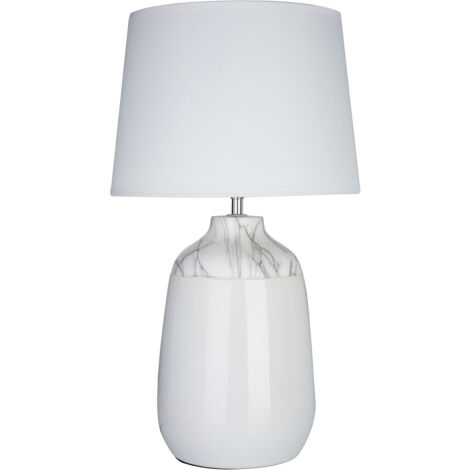 Interiors by Premier Elegant White Ceramic Table Lamp, Contemporary Bed Table Lmap, Easily Maintained Lamp for Livingroom Table
