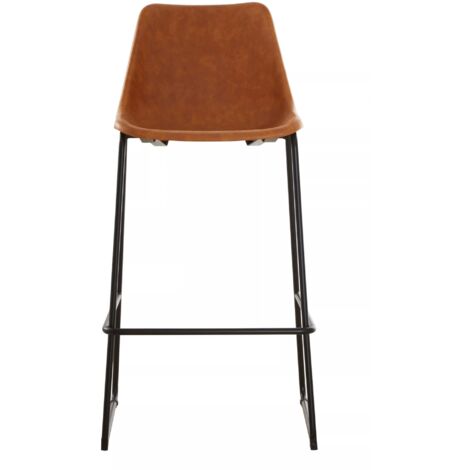 Interiors by Premier Elevated And Comfortable Camel Bar Stool With Black Legs, Sleek Kitchen Stool, Stable Contemporary Bar Stool
