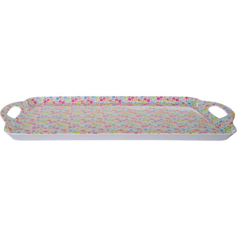 Interiors by Premier Floral Design Casey Sandwich Tray With Handles, Curved Contemporary Dining Tray, Functional Breakfast Tray