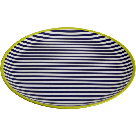 Interiors by Premier Floral Design Stripe Tray, Curved Contemporary Dining Tray, Functional Breakfast Tray, Versatile Lunch Tray