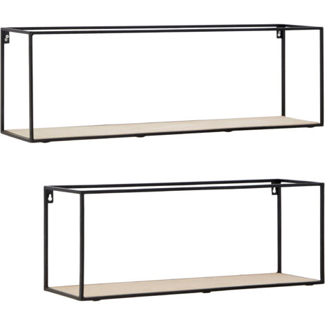 Interiors By Premier Functional Design Cuboid Shelves, Stylish Wall Mounted Shelves For Bedroom, Sleek Metal Bedroom Shelves