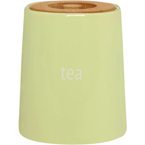 Interiors By Premier Functional Design Green Ceramic Tea Canister, Chic Design Ceramic Canister, Durable Canister For Ingredients